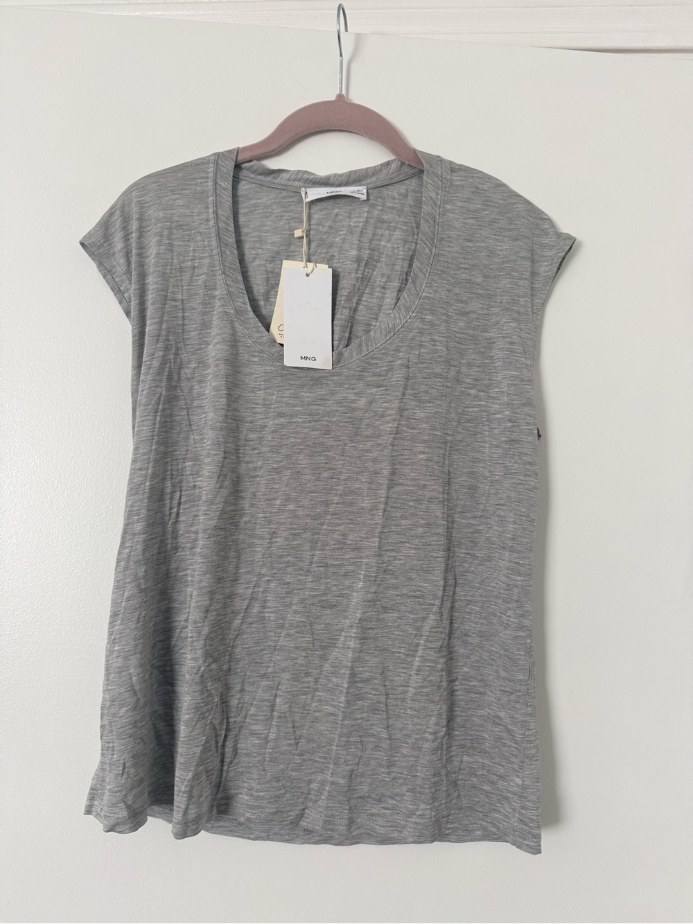 Mango Light Gray Cap Sleeve Tee